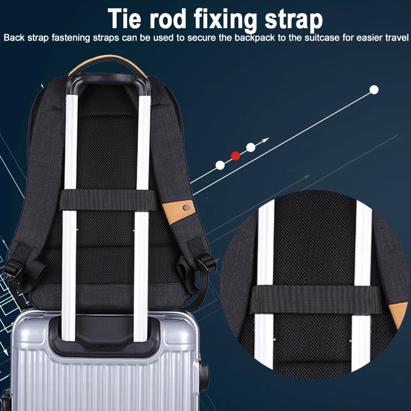 جولدن وولف GB00731 حقيبة ظهر لابتوب مقاومة للماء 14.1" - لون اسود — جولدين وولف - Image 2